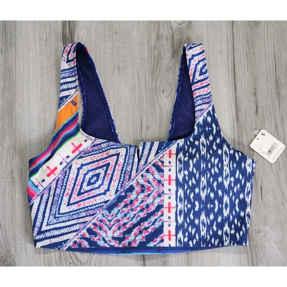 Free People Bra Womens Size L Ashford Floral Racerback Sports Apres Ski Nwt $58